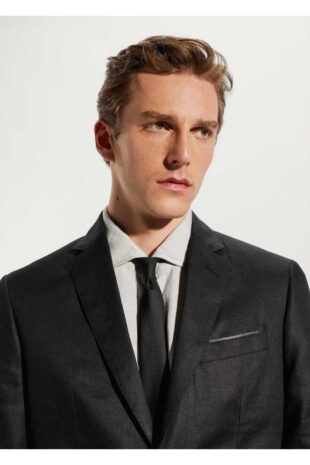 کت سیاه مردانه مانگو 57020027