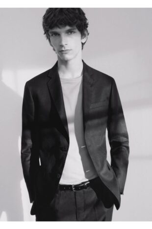 کت سیاه مردانه مانگو 57020027