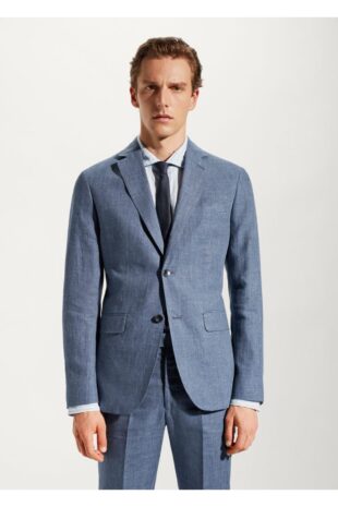 کت آبی مردانه مانگو 57040552