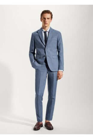 کت آبی مردانه مانگو 57040552