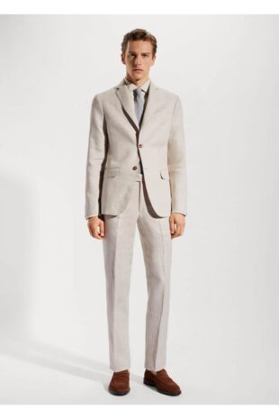 کت بژ مردانه مانگو 57040554