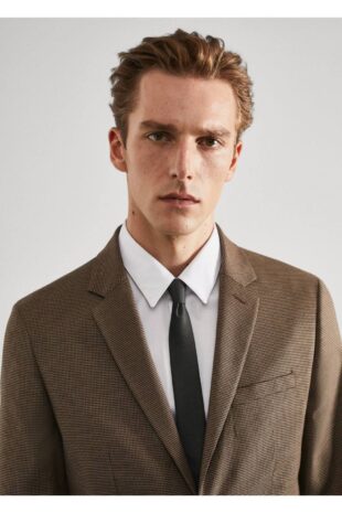 کت قهوه ای مردانه مانگو 57004763