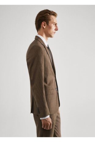کت قهوه ای مردانه مانگو 57004763