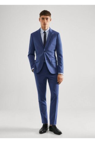 کت آبی مردانه مانگو 57040544