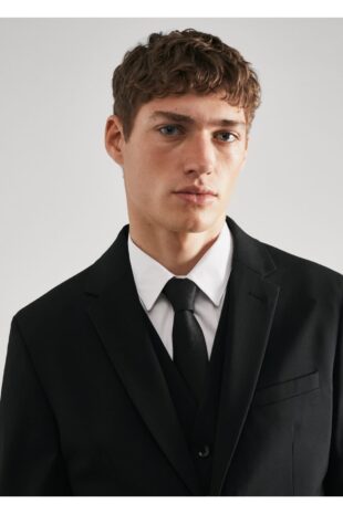 کت سیاه مردانه مانگو 57040557