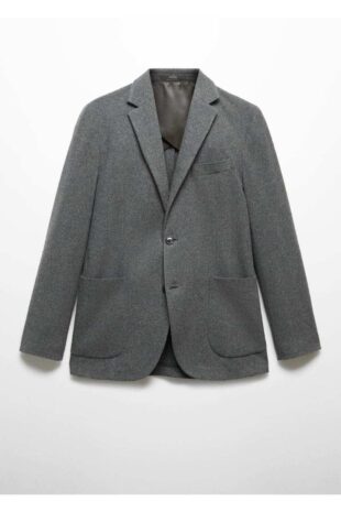 کت خاکستری مردانه مانگو 57077707