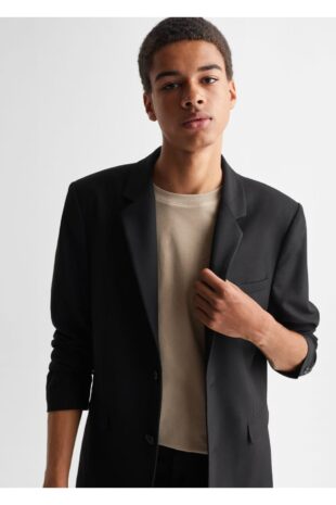 کت سیاه مردانه مانگو 47020453