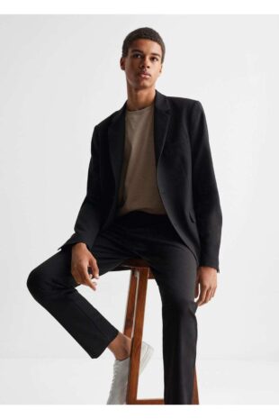 کت سیاه مردانه مانگو 47020453