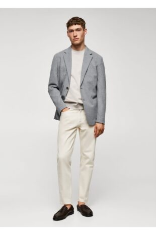 کت خاکستری مردانه مانگو 57040670