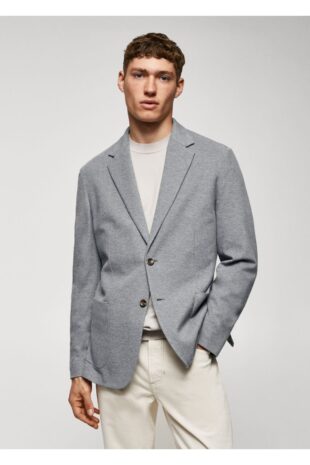 کت خاکستری مردانه مانگو 57040670