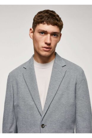 کت خاکستری مردانه مانگو 57040670