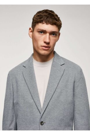 کت خاکستری مردانه مانگو 57040670
