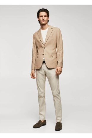 کت بژ مردانه مانگو 57044760