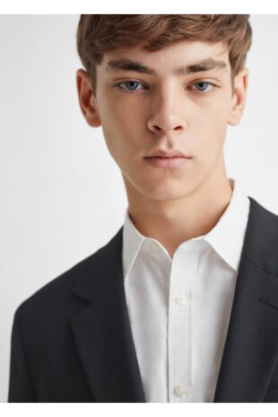 کت سیاه مردانه مانگو 57082519