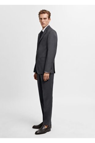 کت خاکستری مردانه مانگو 57095970