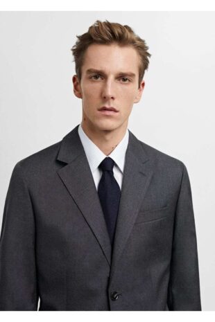 کت خاکستری مردانه مانگو 57095970