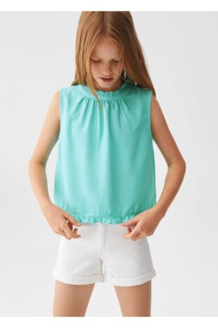 بلوز فیروزه دخترانه مانگو 57040371