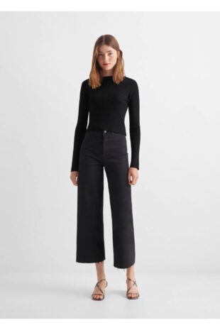 تی شرت سیاه زنانه مانگو 57010890