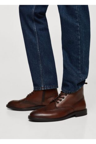 بوت قهوه ای مردانه مانگو 57006031