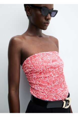 بادی صورتی زنانه مانگو 57019108