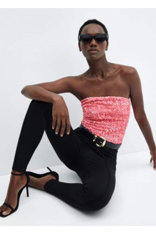 بادی صورتی زنانه مانگو 57019108