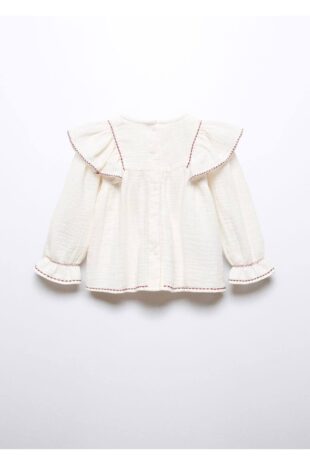 بلوز سفید دخترانه مانگو 57037117