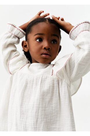 بلوز سفید دخترانه مانگو 57037117