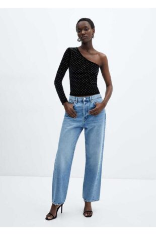 تی شرت سیاه زنانه مانگو 57069098