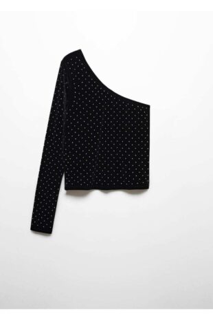 تی شرت سیاه زنانه مانگو 57069098