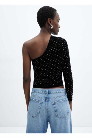 تی شرت سیاه زنانه مانگو 57069098