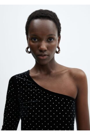 تی شرت سیاه زنانه مانگو 57069098