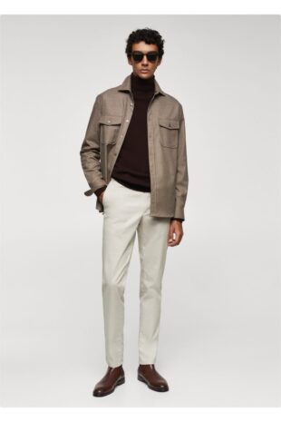 بوت قهوه ای مردانه مانگو 57095963