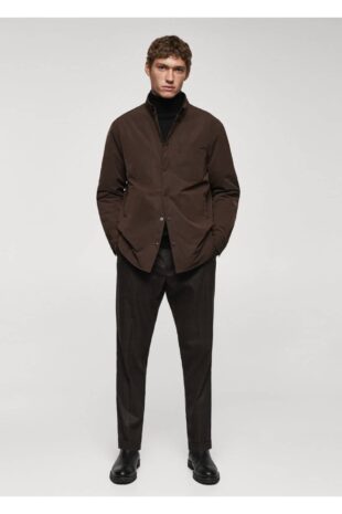 کت قهوه ای مردانه مانگو 57027706