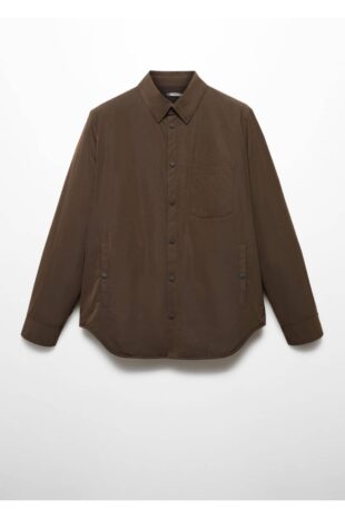 کت قهوه ای مردانه مانگو 57027706