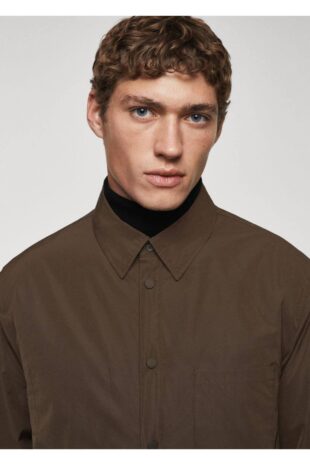 کت قهوه ای مردانه مانگو 57027706