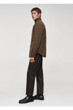 کت قهوه ای مردانه مانگو 57027706