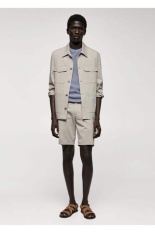 کت بژ مردانه مانگو 57022503