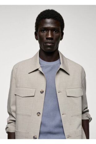 کت بژ مردانه مانگو 57022503