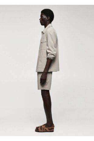 کت بژ مردانه مانگو 57022503