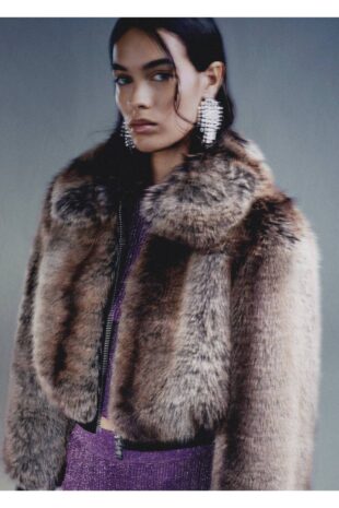 کت قهوه ای زنانه مانگو 57077747