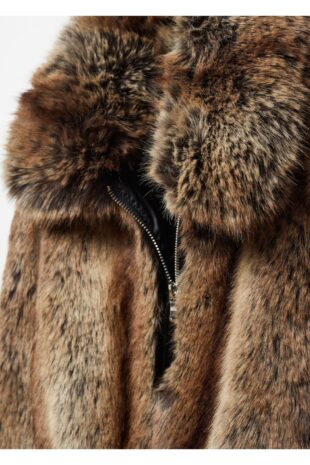 کت قهوه ای زنانه مانگو 57077747