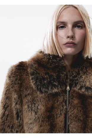 کت قهوه ای زنانه مانگو 57077747