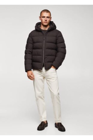 کت قهوه ای مردانه مانگو 57045952