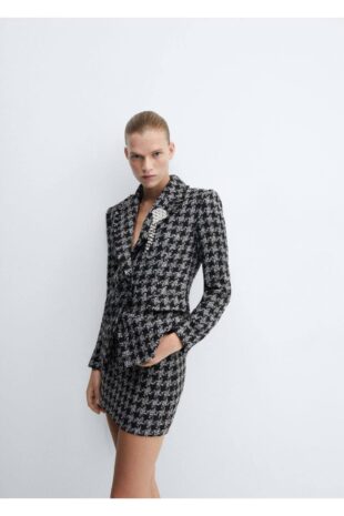 دامن خاکستری زنانه مانگو 57028279