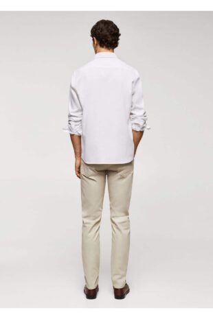 پیراهن آبی مردانه مانگو 57004009