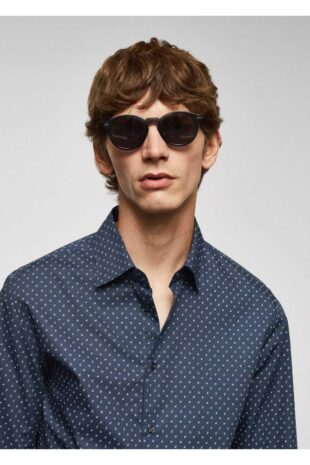 پیراهن لاجورد مردانه مانگو 57004394