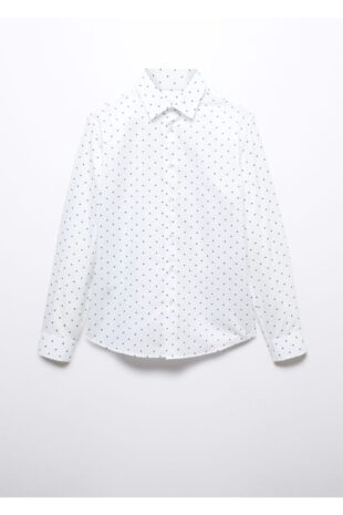 پیراهن آبی مردانه مانگو 57014393