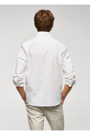 پیراهن آبی مردانه مانگو 57014393