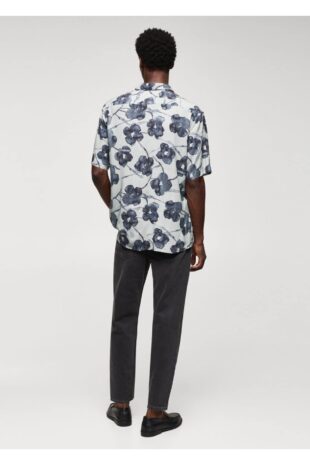 پیراهن خاکستری مردانه مانگو 57094776