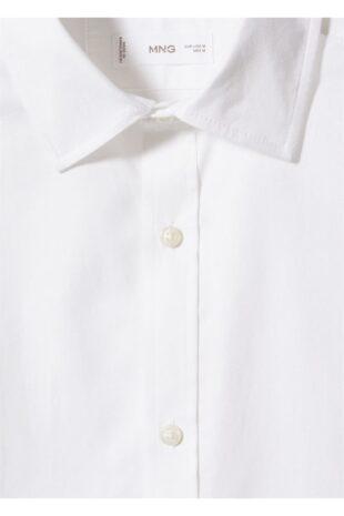 تی شرت سفید مردانه مانگو 47005731